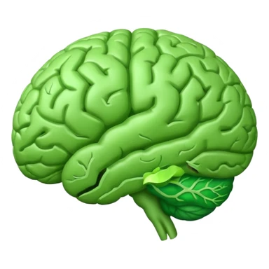 green brain with health logo on it sticker