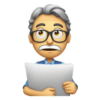  scared teacher looking at a paper sticker