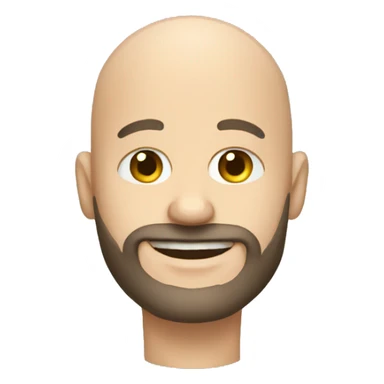 bald man with beard, raising hand sticker