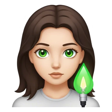 Brunette watt hair girl with green eyes sticker