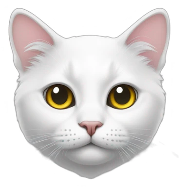 White cat with eyes of different colors sticker