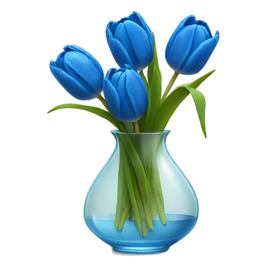 blue tulips in a glass vase sticker