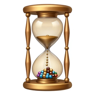 Hourglass with bronze small marbles sticker