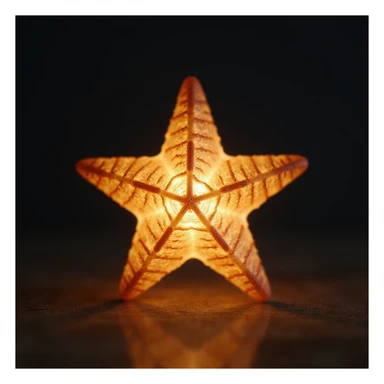 a small realistic star, photorealistic style, detailed lighting and texture, glowing effect, natural colors, small size, high detail, soft glow, miniature sticker