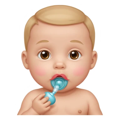 baby with pacifier in mouth sticker