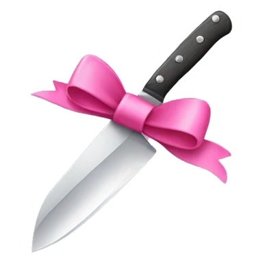 knife with pink bow sticker