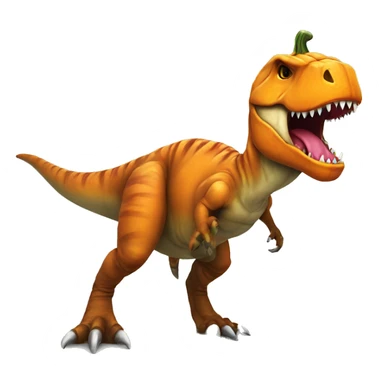 T-rex with pumpkin halloween costume sticker