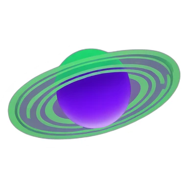 green saturn ,purple rings sticker