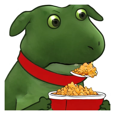 Dog eating food sticker