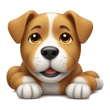 Cute dog laying on its back  sticker