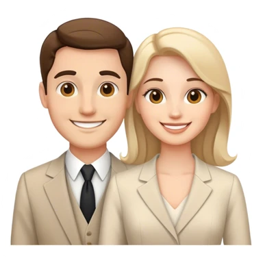 smiling couple in formal wear sticker
