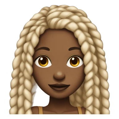 Brown skin black girl with blonde ish black box braids  sticker