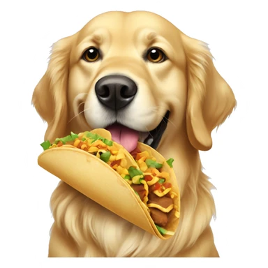 golden retriever eating a taco sticker