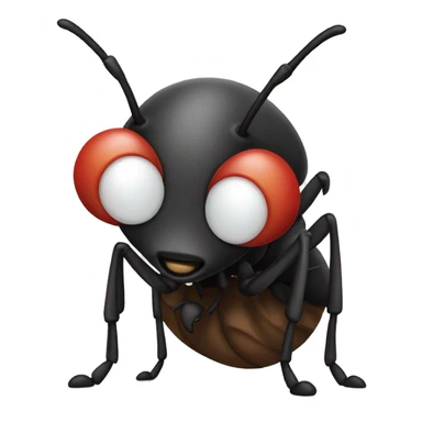 Ant wearing a hoddy sticker