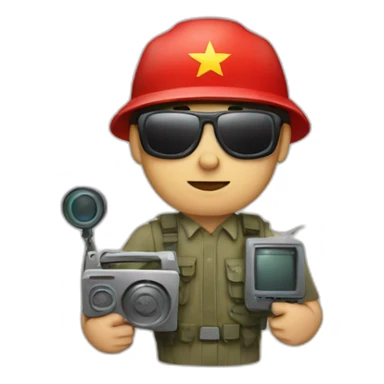 Communist with gadgets sticker