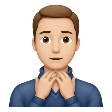 Man with his hands around his neck sticker