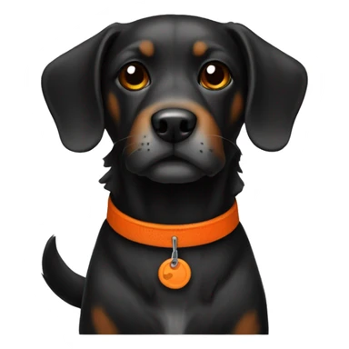 dog black and orange sticker