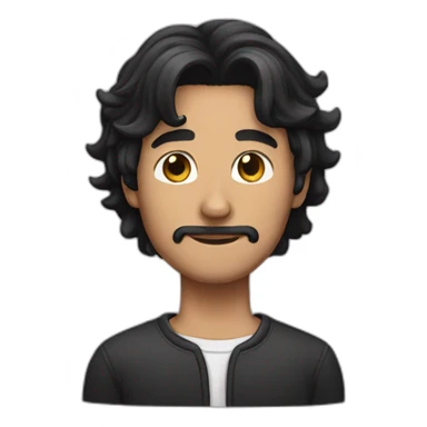 a man who has black hair with black tabby cat sticker