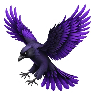 Black  and purple realistic Raven wings sticker