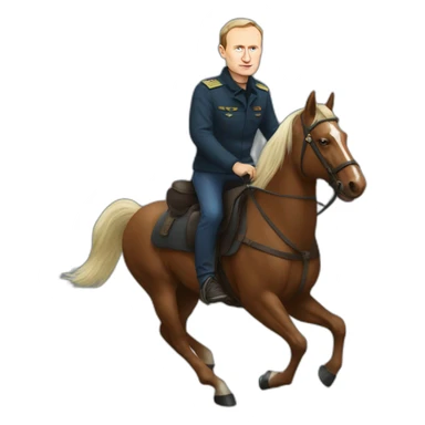 Navalny riding Putin sticker