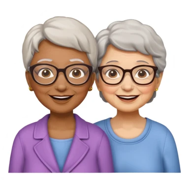 conversación dentro de un restaurant  dos personas y una de las persoans sea una abuela sticker