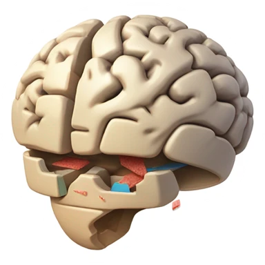 Brain which has been rotting tired and band aided from studying medicine sticker