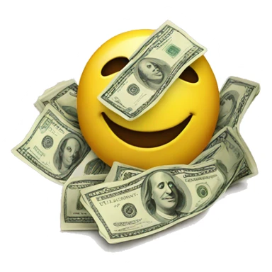 Smiley with money sticker
