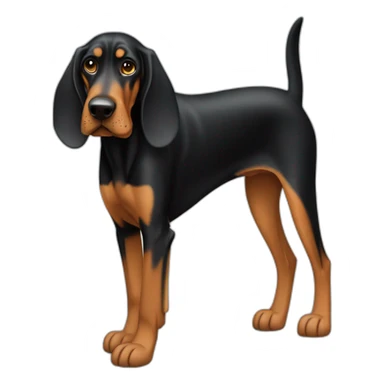 Black and Tan Coonhound Dog Full Body sticker