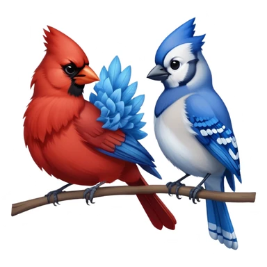Cardinal punching a blue jay sticker