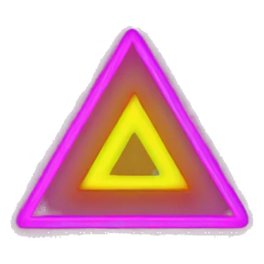 Triangle careful neon color with escamation inside sticker