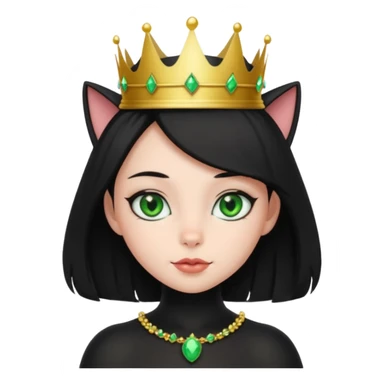 queen black cat girl sticker