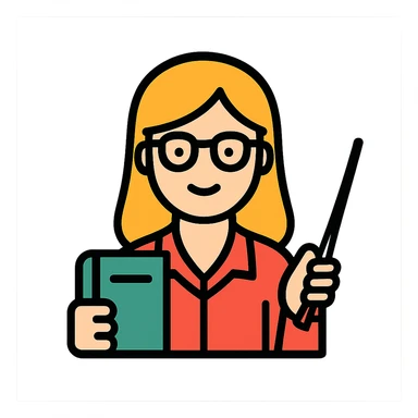 blond female teacher sticker