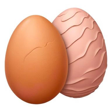 two skin tone peachy beige-pink egg shaped balls/spheres, both same size and same color, add a bumpy, loose, wrinkly skin texture with folds to both.  sticker