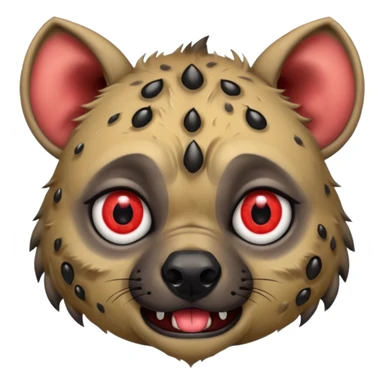 Crying hyena with red eyes on on eyeball sticker