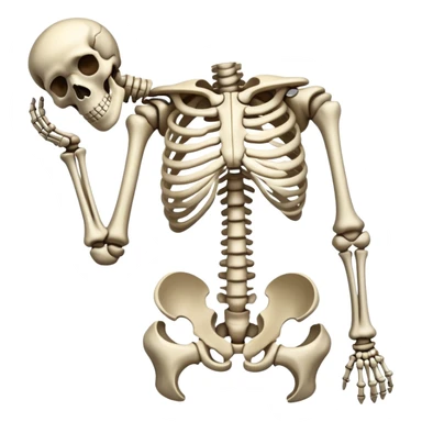 Thick, heavy-looking skeleton bones sticker