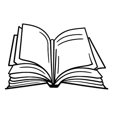 Open book with pages flipping sticker