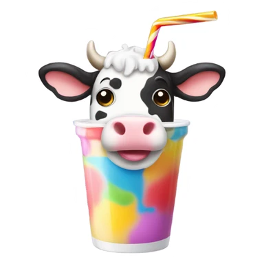 Cow drinking a milkshake  sticker