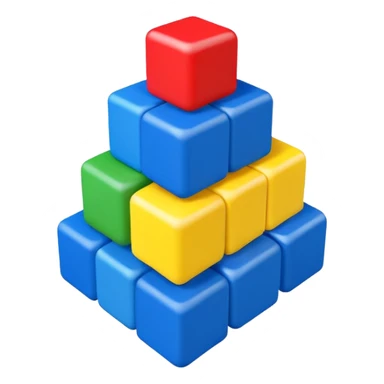 a stack of colorful cubes simple emoji style sticker