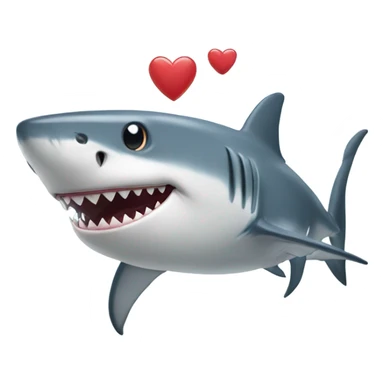 Shark with hearts sticker
