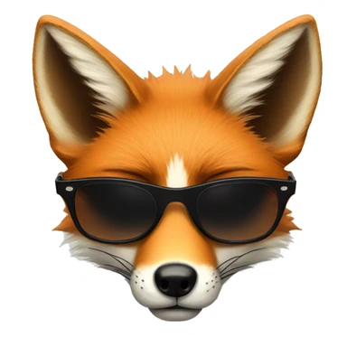 Smartass looking fox with black sunglasses with one raised eyebrow  sticker