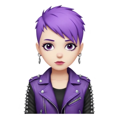 Cool Punk with Short Purple Hair sticker