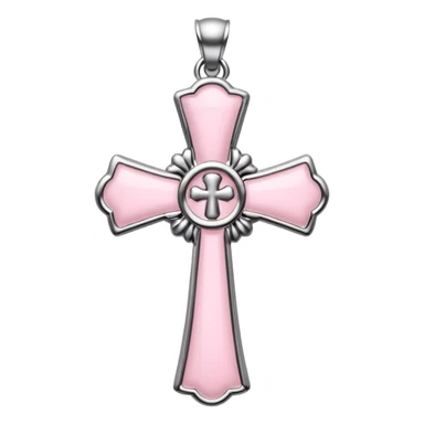light pink chrome hearts cross sticker
