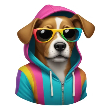 Dog with hoody and sunglasses  sticker