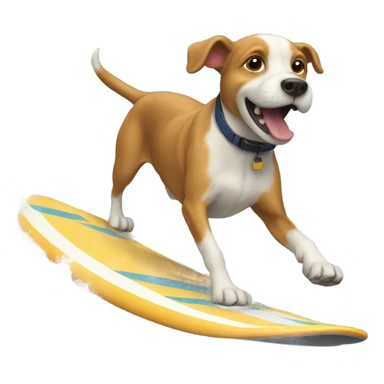 Dog surfing sticker