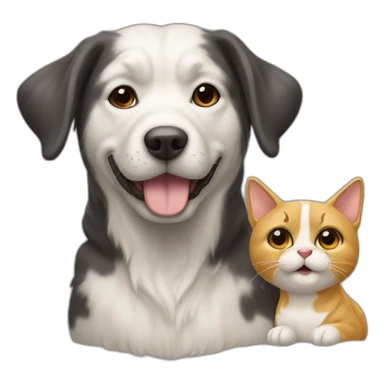 Chien qui fait un câlin à un chat sticker