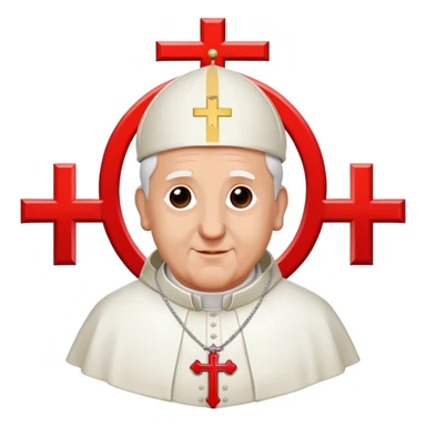 Pope's emblem with a touch of red sticker