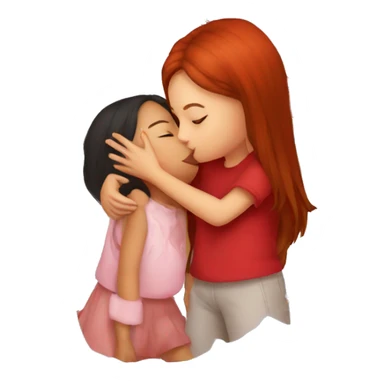 Girl kissing Cardinal  sticker