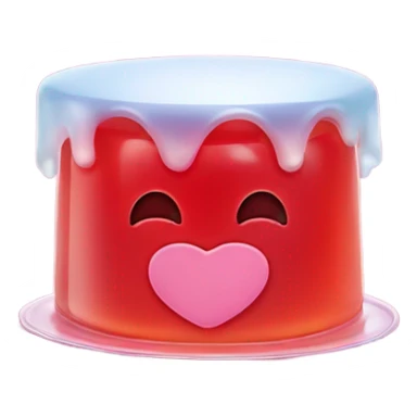 Jello smiling making a kiss face with a heart next to face  sticker