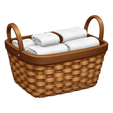 Woven Brown basket with white towels sticker