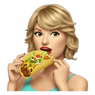 taylor swift eating a taco sticker